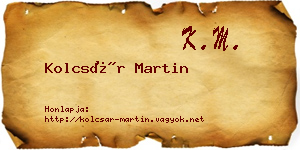 Kolcsár Martin névjegykártya