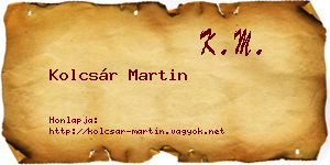 Kolcsár Martin névjegykártya