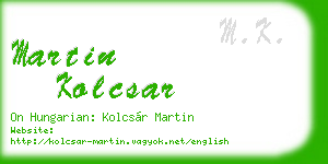 martin kolcsar business card