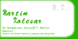 martin kolcsar business card